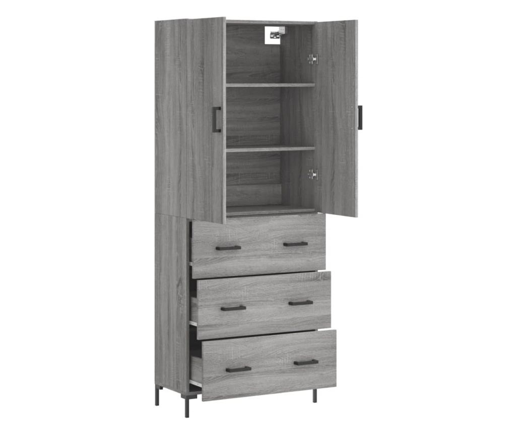 Visoka ormar, siva sonoma, 69,5x34x180 cm, kompozitno drvo - 4
