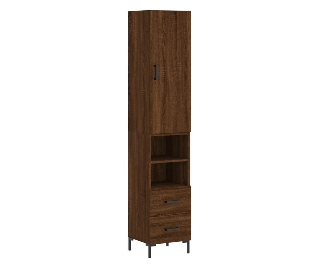 Visoka ormar, smeđi hrast, 34,5x34x180 cm, obrađeno drvo - 2