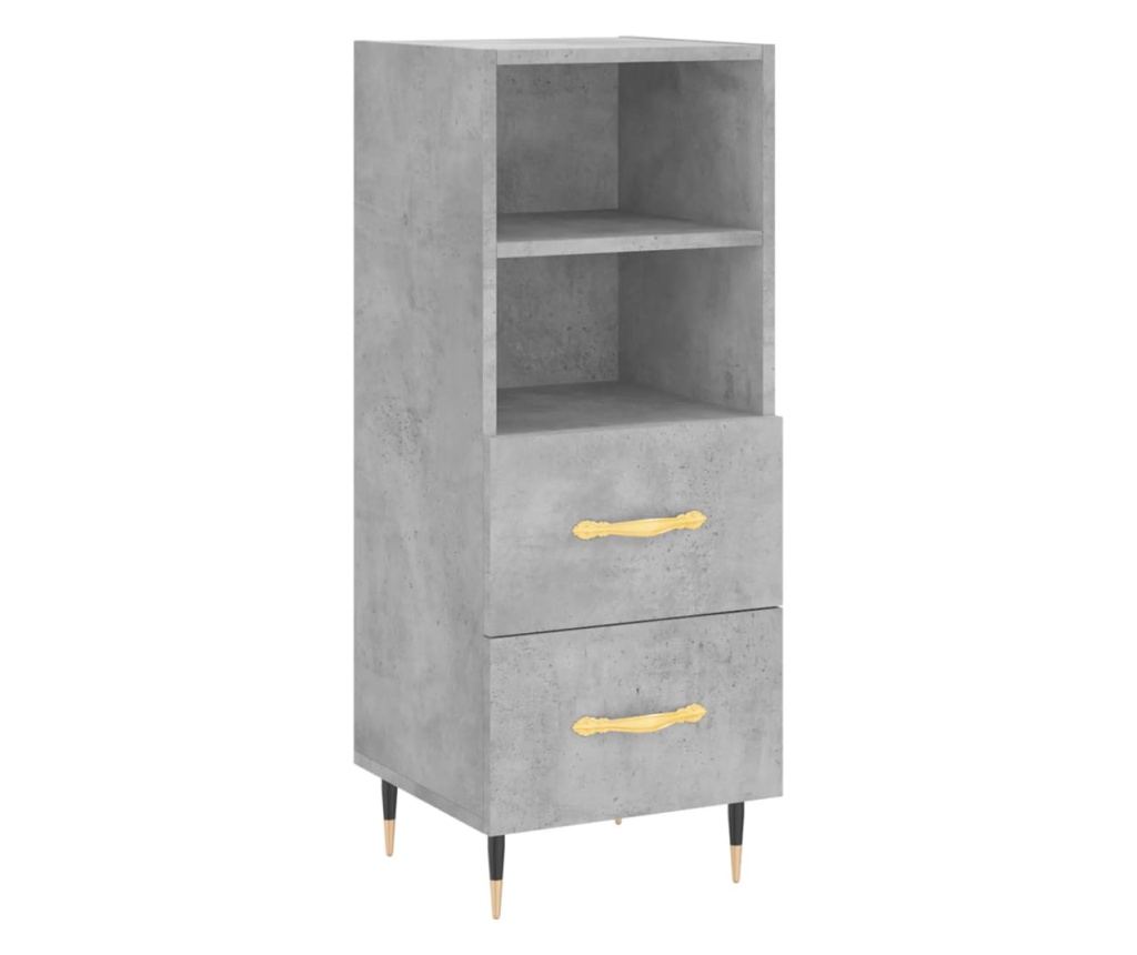 Visoka ormar, betonska siva, 34,5x34x180 cm, obrađeno drvo - 5