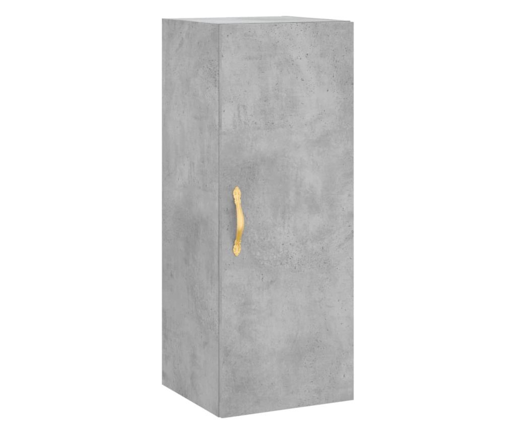 Visoka ormar, betonska siva, 34,5x34x180 cm, obrađeno drvo - 7