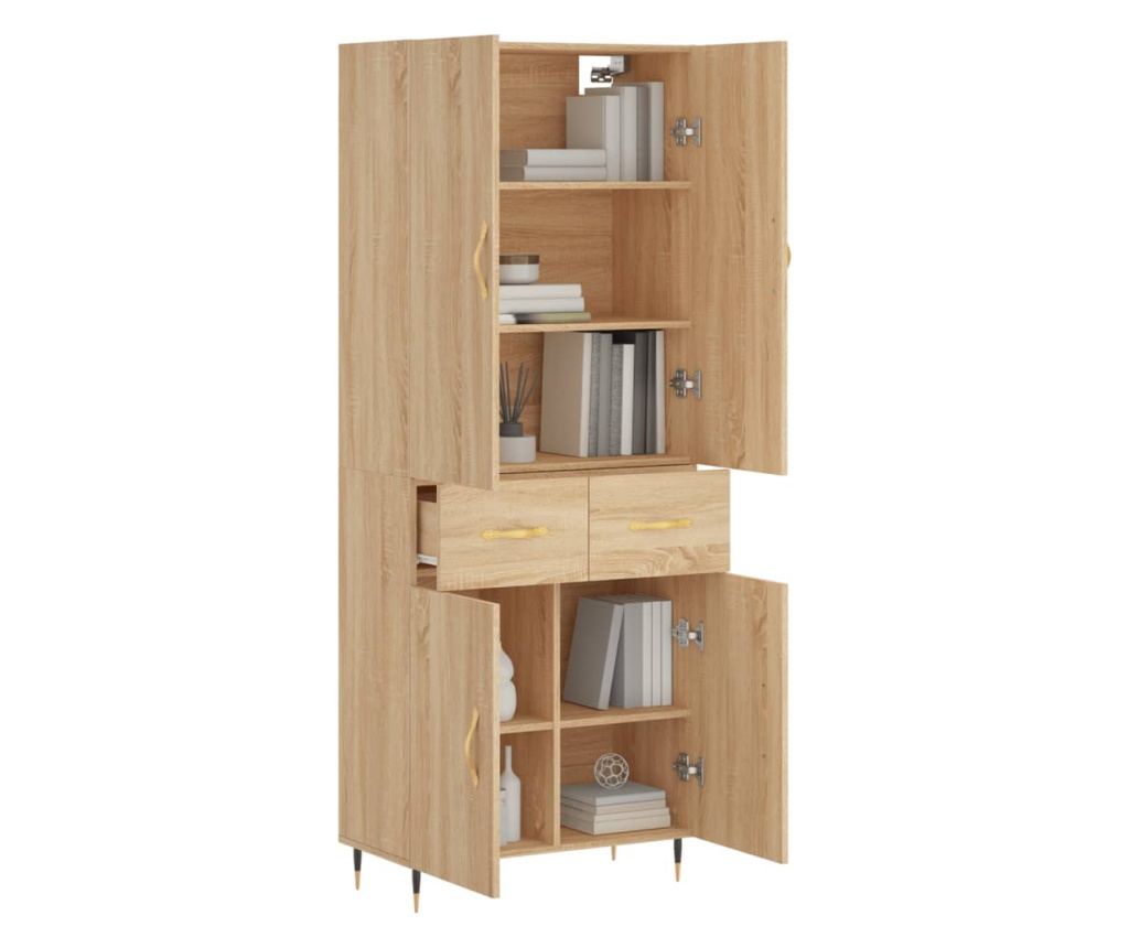 Visoka ormar, hrast sonoma, 69,5x34x180 cm, kompozitno drvo - 3