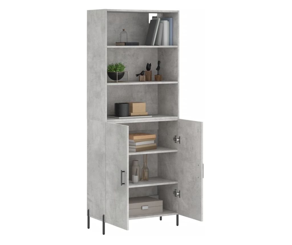 Visoki ormar, betonsko siva, 69,5x34x180 cm, kompozitno drvo - 3