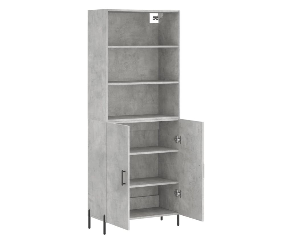 Visoki ormar, betonsko siva, 69,5x34x180 cm, kompozitno drvo - 4