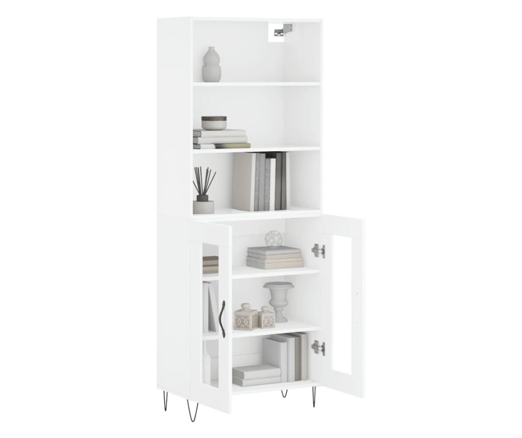 Visoka ormar, bijela visokog sjaja, 69,5x34x180 cm, kompozitno drvo - 3