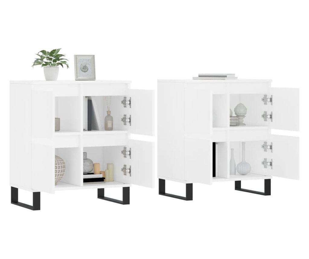 Komoda, 2 komada, bijela, konstruirano drvo - 3