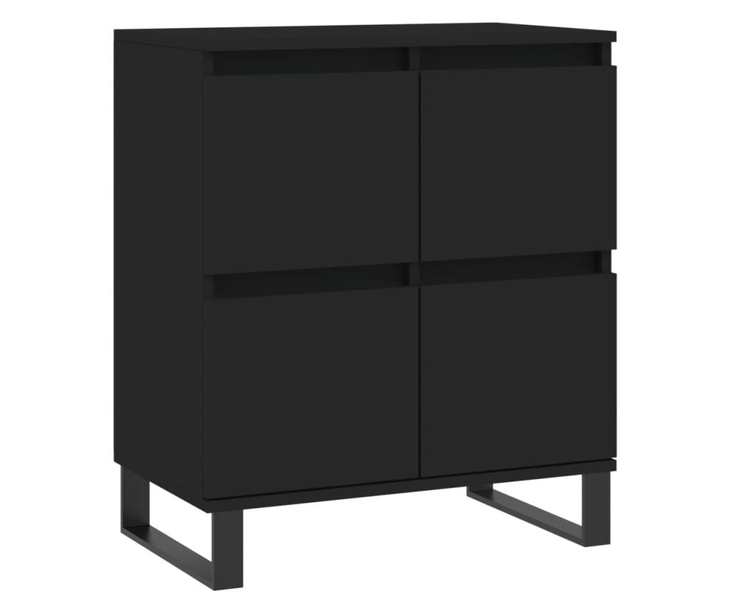 Komoda, 2 komada, crna, konstruirano drvo - 5