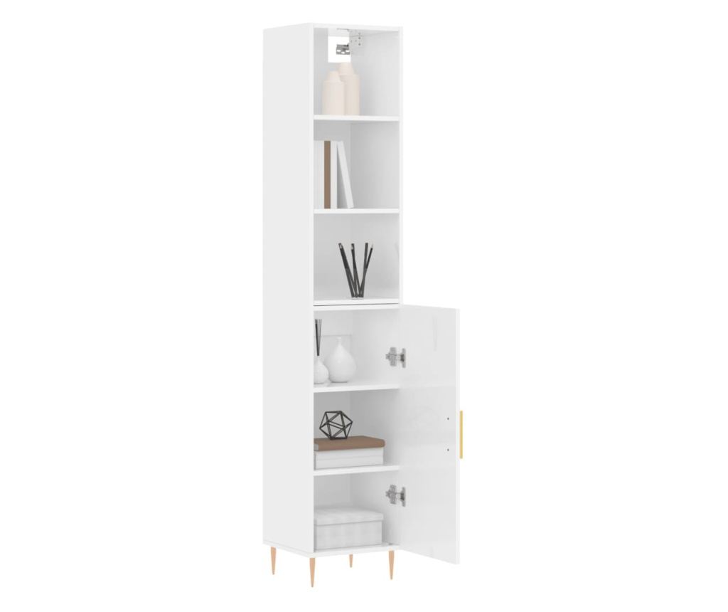 Visoka ormar, bijela, 34,5x34x180 cm, obrađeno drvo - 3