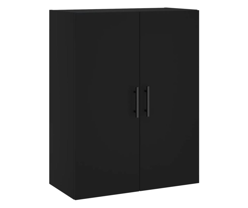 Visoka crna komoda, 69,5x34x180 cm, kompozitno drvo - 5