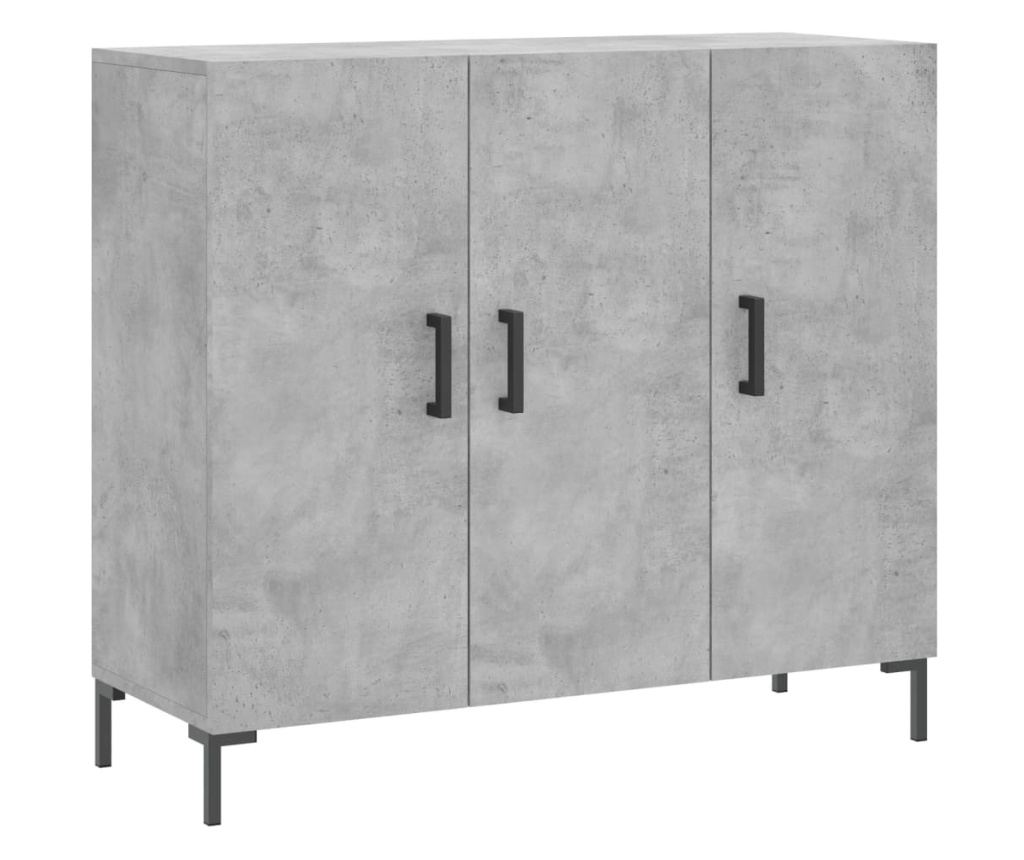 Komoda, betonsko siva, 90x34x80 cm, kompozitno drvo - 2