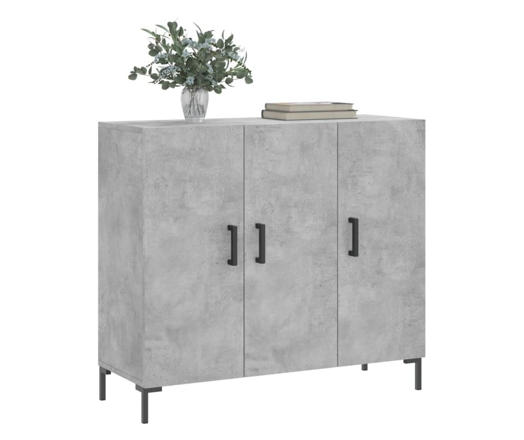 Komoda, betonsko siva, 90x34x80 cm, kompozitno drvo - 3