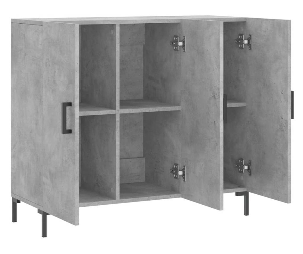 Komoda, betonsko siva, 90x34x80 cm, kompozitno drvo - 5