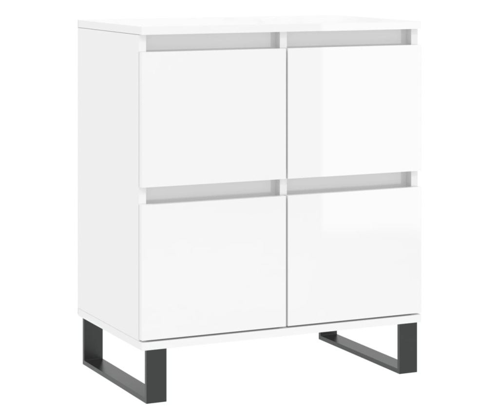 Komoda, 2 komada, Bijela visoki sjaj, Konstruirano drvo - 5