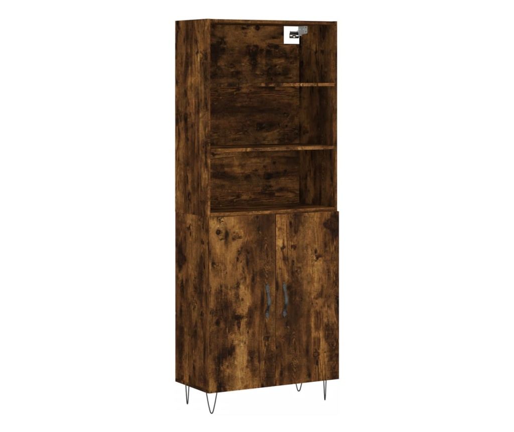 Visoka vitrina, dimljeni hrast, 69,5x34x180, kompozitno drvo - 2