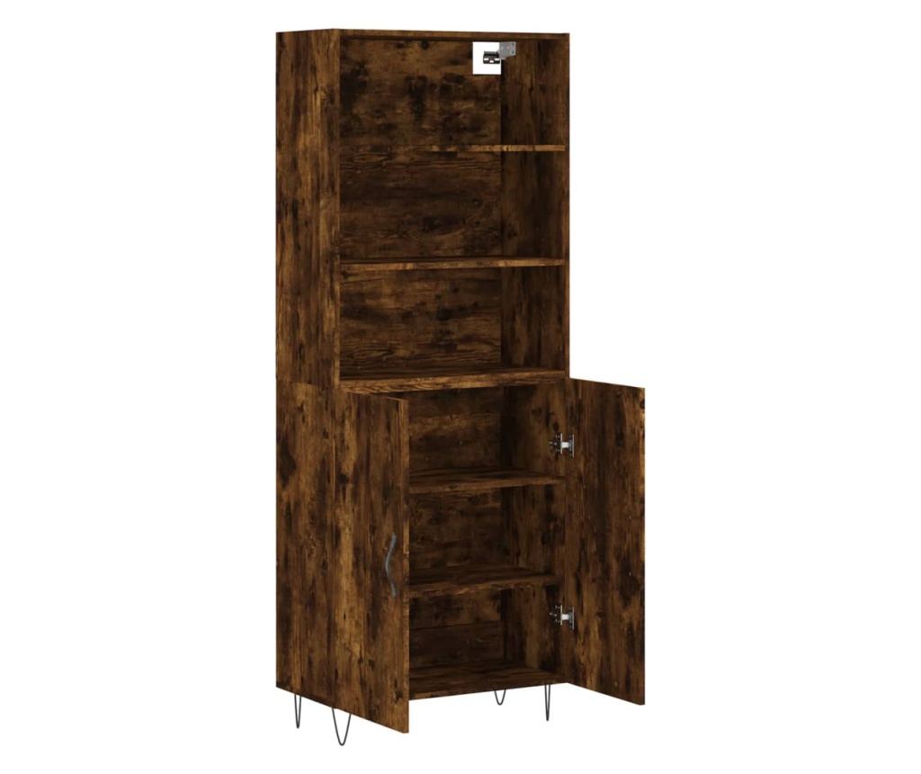 Visoka vitrina, dimljeni hrast, 69,5x34x180, kompozitno drvo - 4