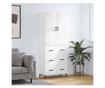 Visoki ormar, bijeli, 69,5x34x180 cm, kompozitno drvo thumbnail 1