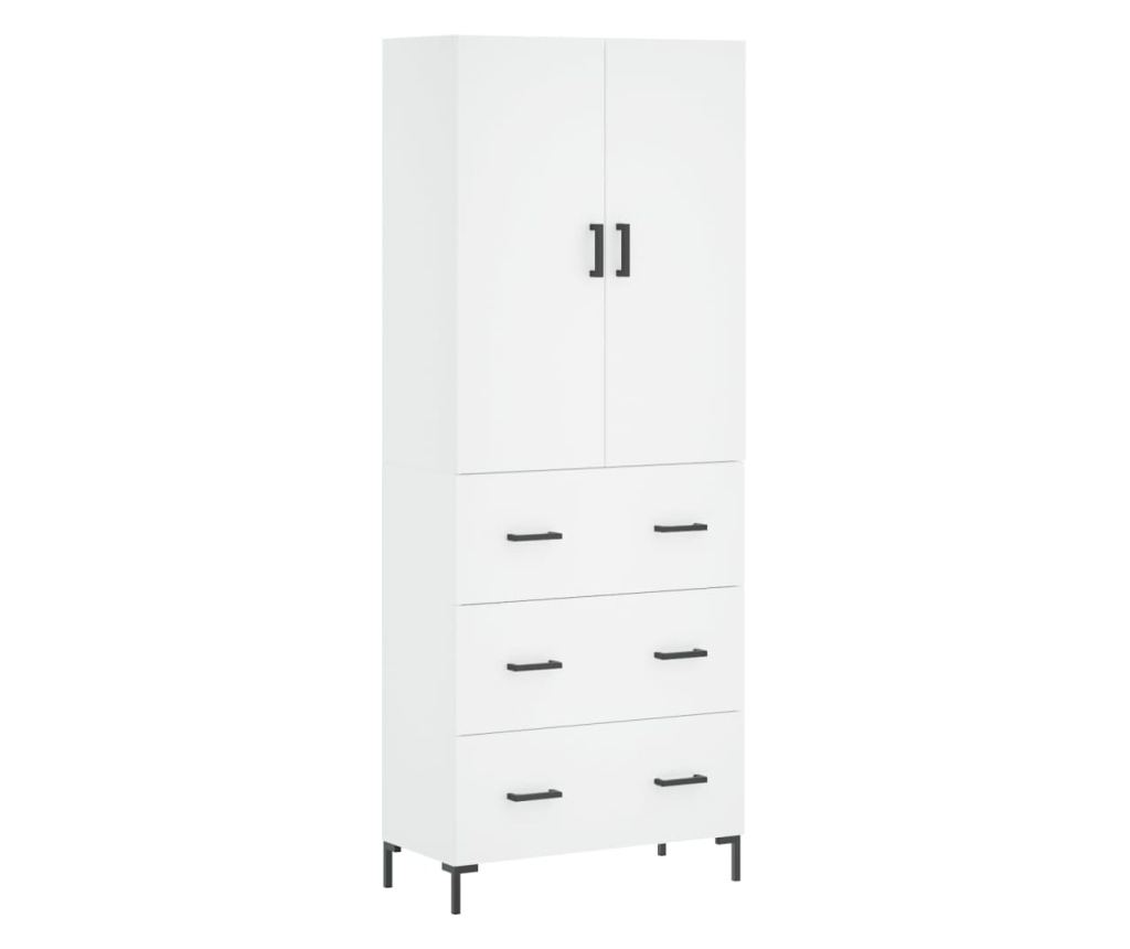 Visoki ormar, bijeli, 69,5x34x180 cm, kompozitno drvo - 2