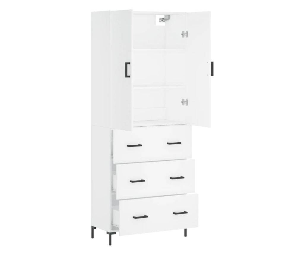 Visoki ormar, bijeli, 69,5x34x180 cm, kompozitno drvo - 4