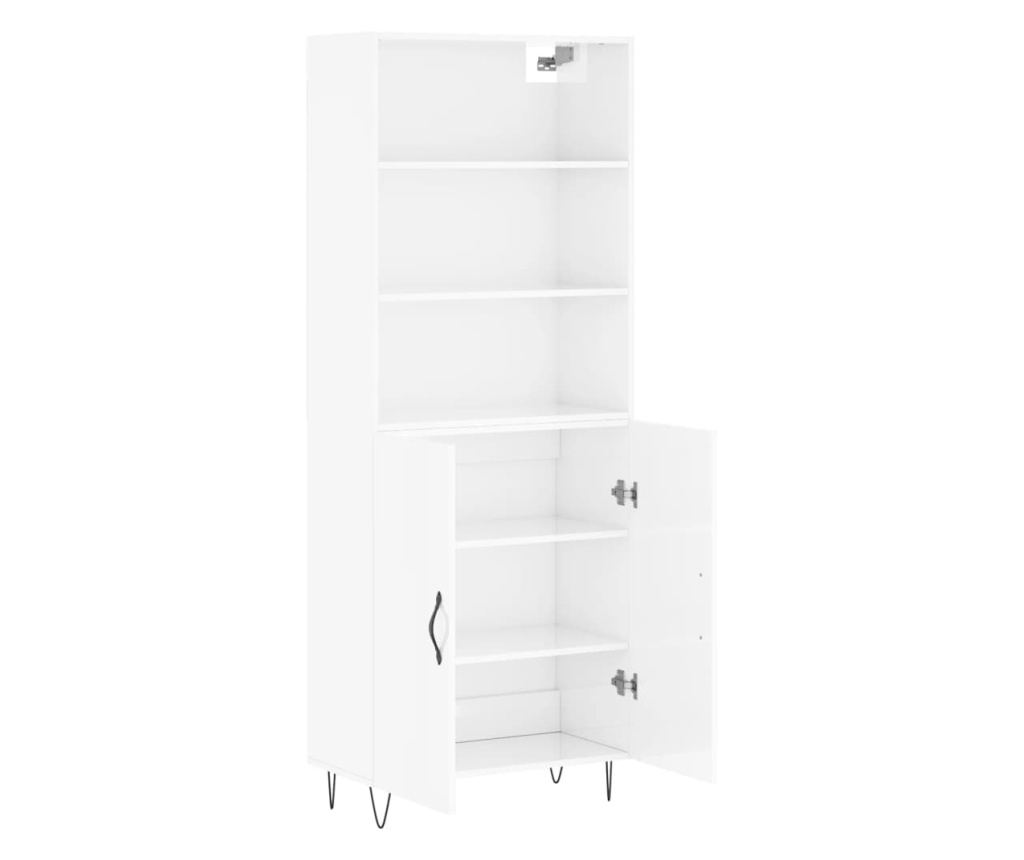 Visoka ormar, bijela visokog sjaja, 69,5x34x180 cm, kompozitno drvo - 4