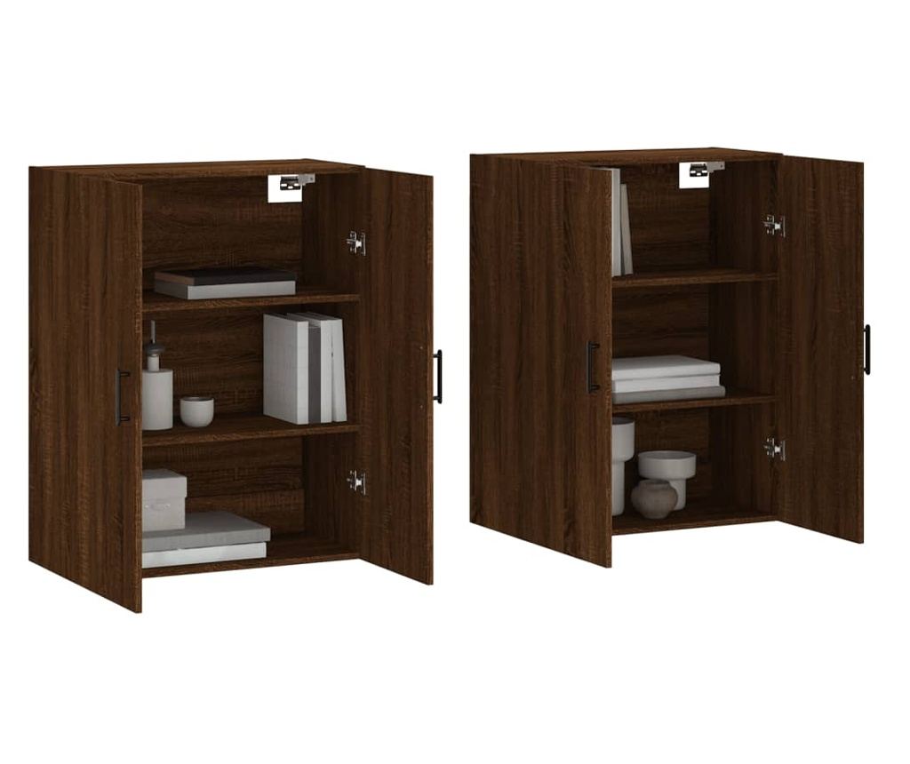 Zidni ormarići, 2 kom, smeđi hrast, 69,5x34x90 cm - 3