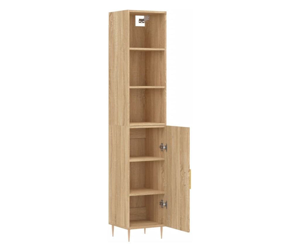 Visoka ormar, hrast sonoma, 34,5x34x180 cm, obrađeno drvo - 4