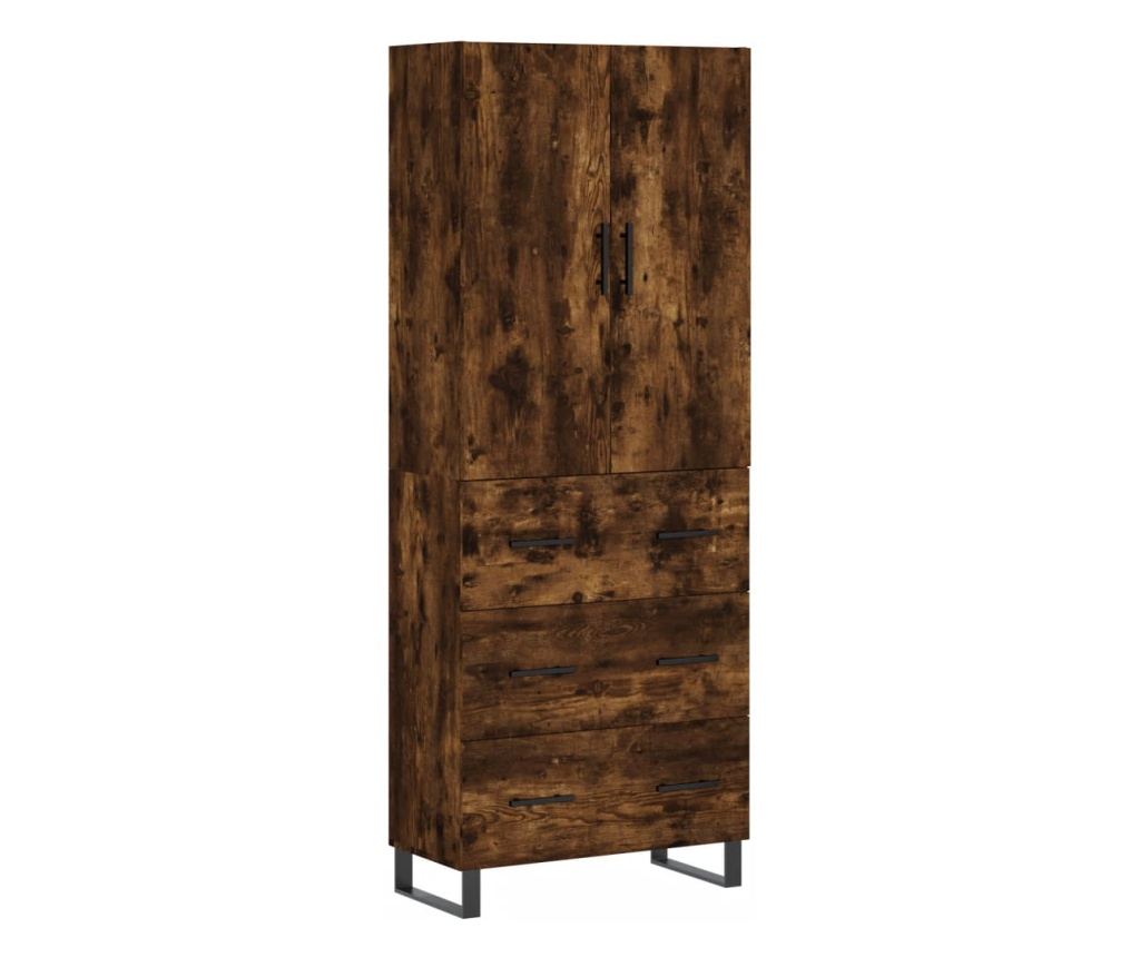 Visoki ormar, dimljeni hrast, 69,5x34x180 cm, kompozitno drvo - 2