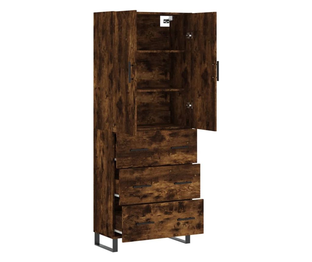 Visoki ormar, dimljeni hrast, 69,5x34x180 cm, kompozitno drvo - 4