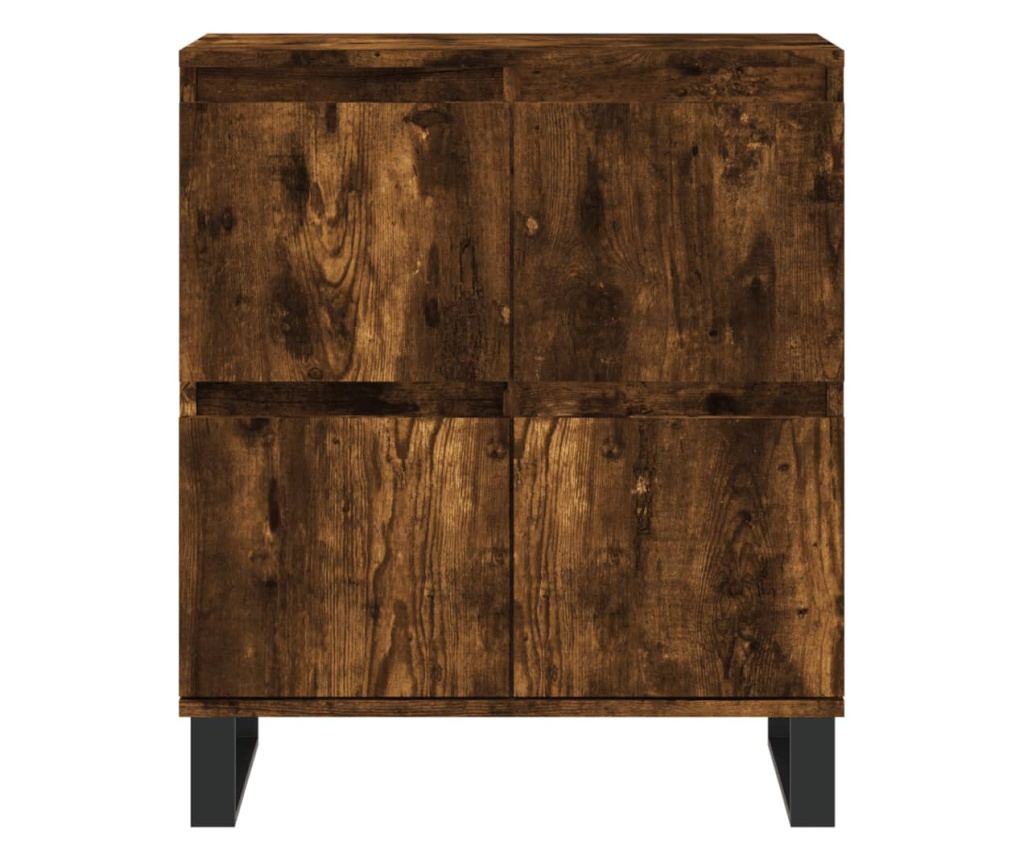 Ormarić za odlaganje, 2 kom, dimljeni hrast, konstruirano drvo - 6