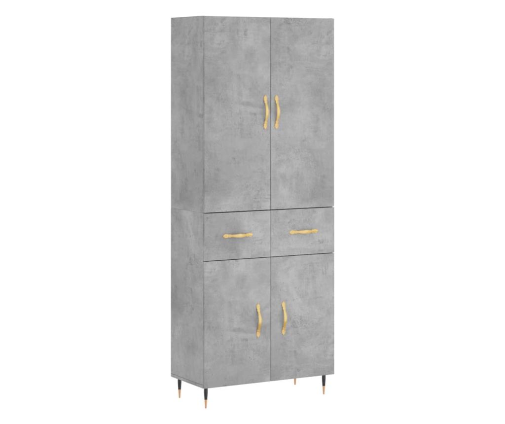 Visoki ormar, betonsko siva, 69,5x34x180 cm, kompozitno drvo - 2