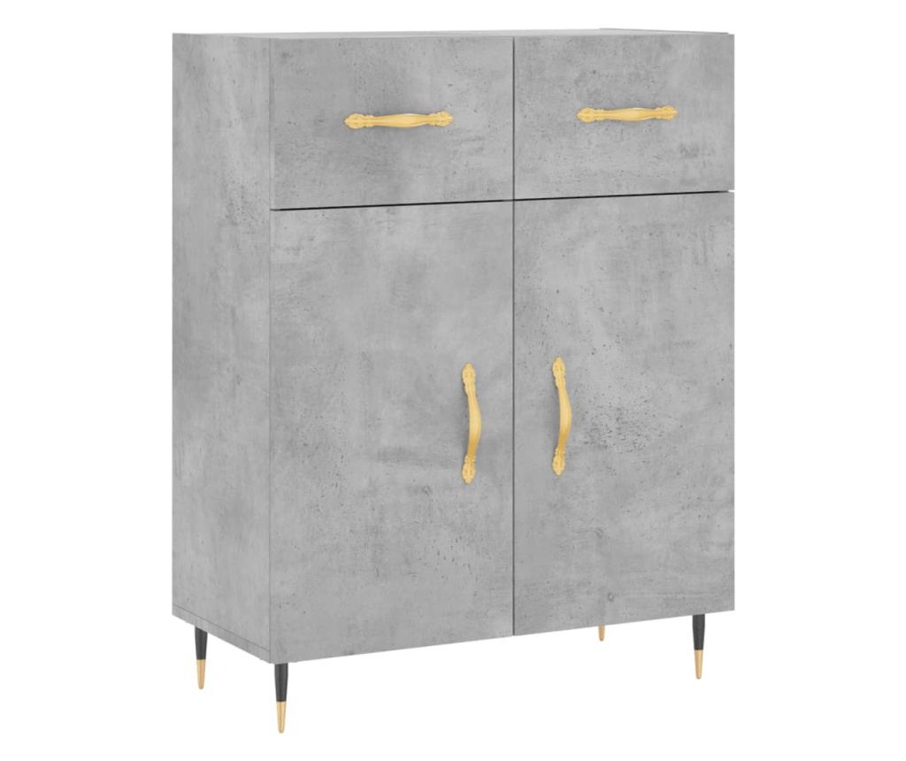 Visoki ormar, betonsko siva, 69,5x34x180 cm, kompozitno drvo - 7