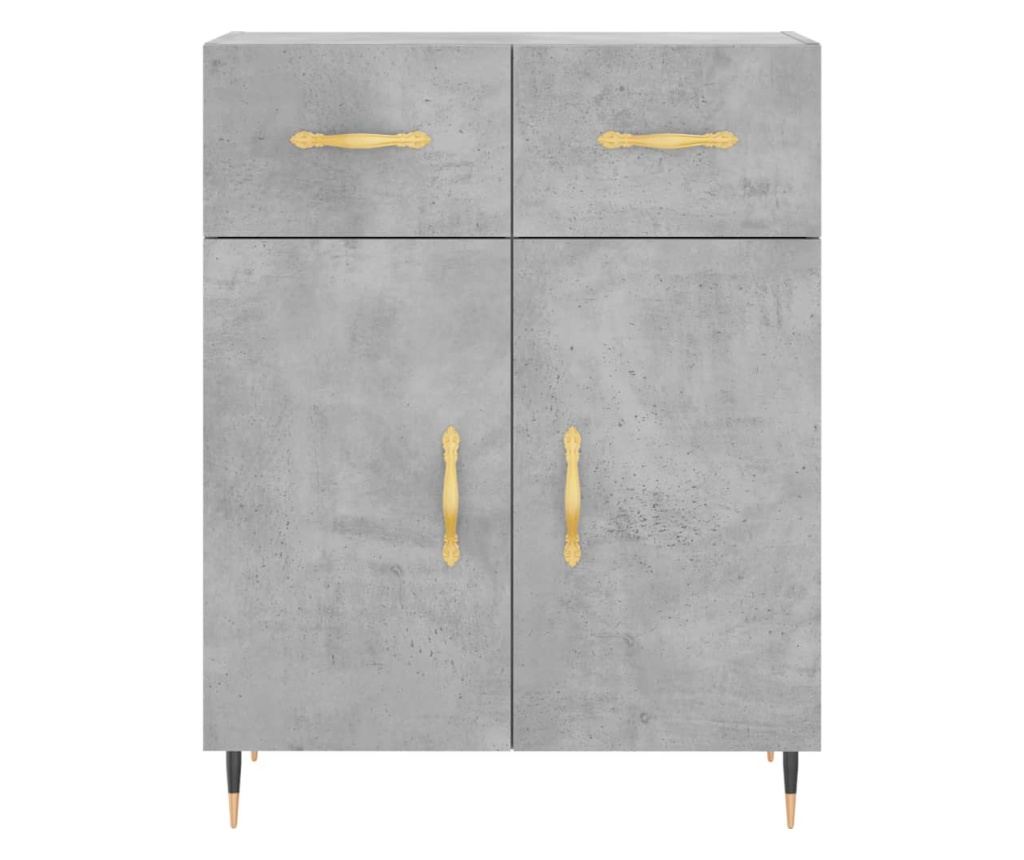 Visoki ormar, betonsko siva, 69,5x34x180 cm, kompozitno drvo - 8