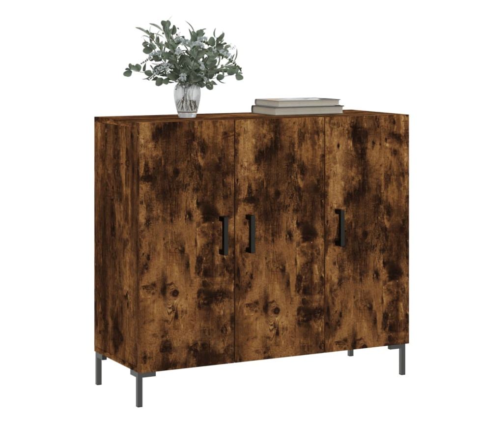 Komoda, dimljeni hrast, 90x34x80 cm, kompozitno drvo - 3