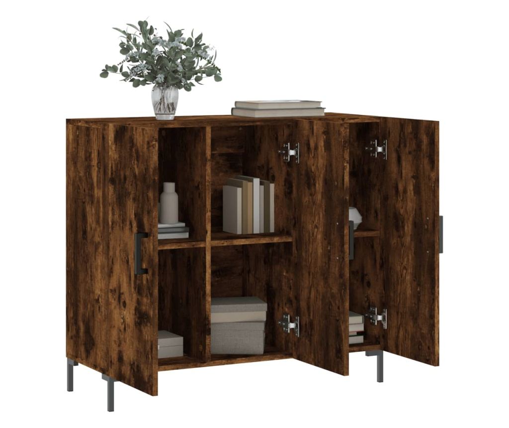 Komoda, dimljeni hrast, 90x34x80 cm, kompozitno drvo - 4