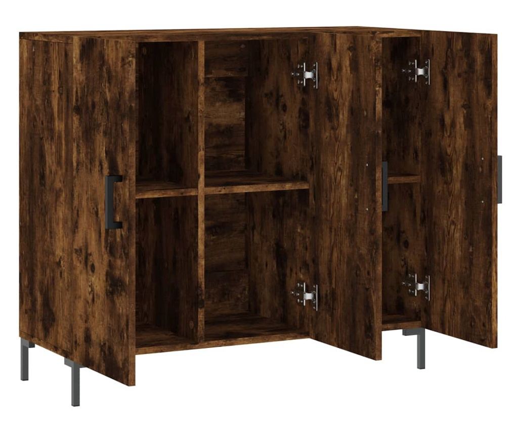 Komoda, dimljeni hrast, 90x34x80 cm, kompozitno drvo - 5