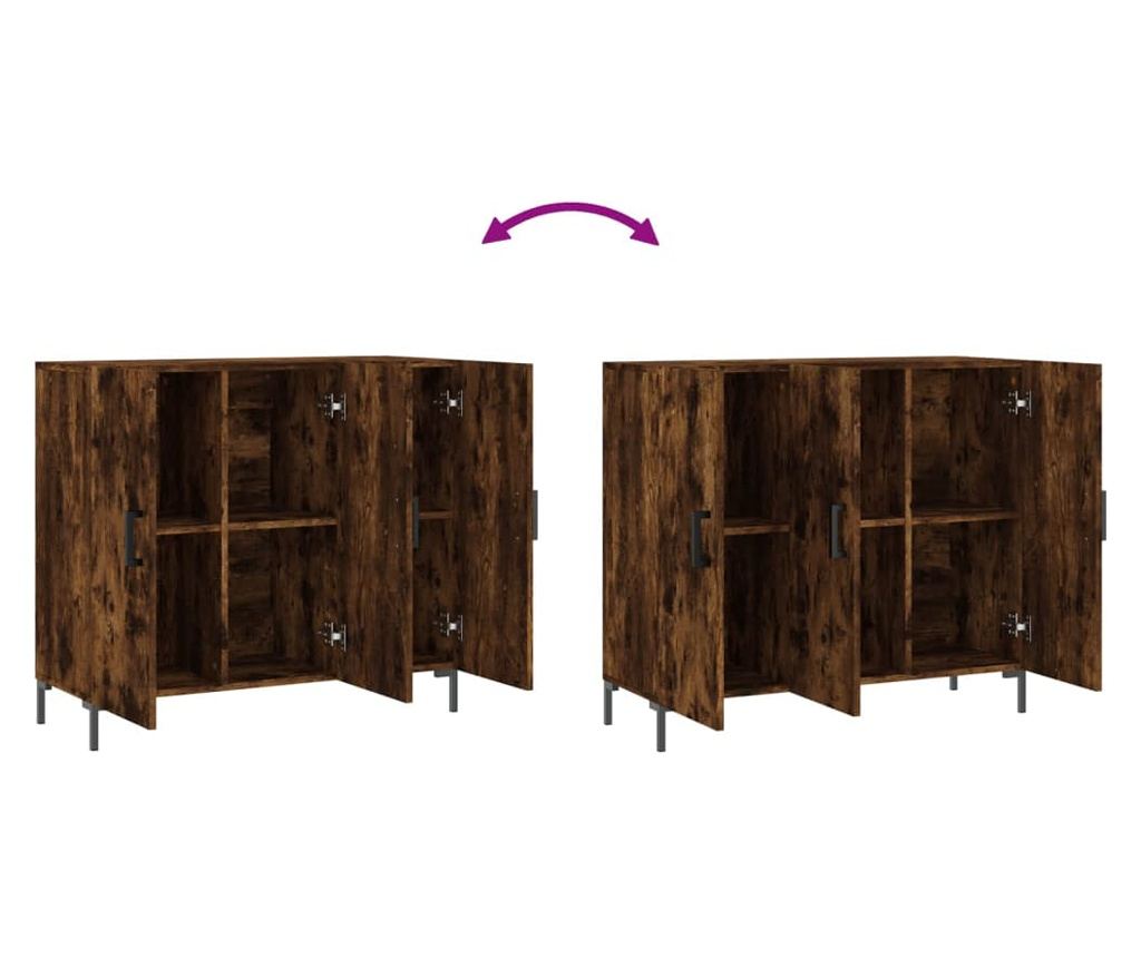 Komoda, dimljeni hrast, 90x34x80 cm, kompozitno drvo - 9