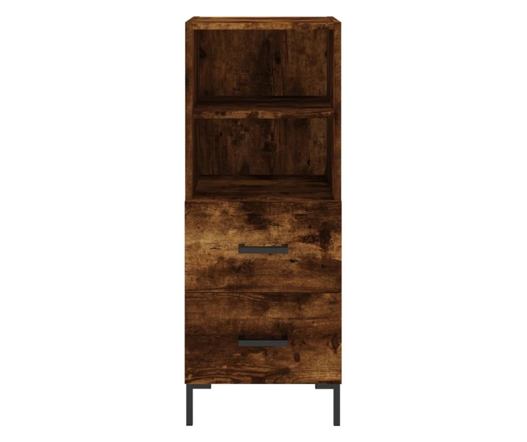 Visoka vitrina, dimljeni hrast, 34,5x34x180 cm, obrađeno drvo - 6
