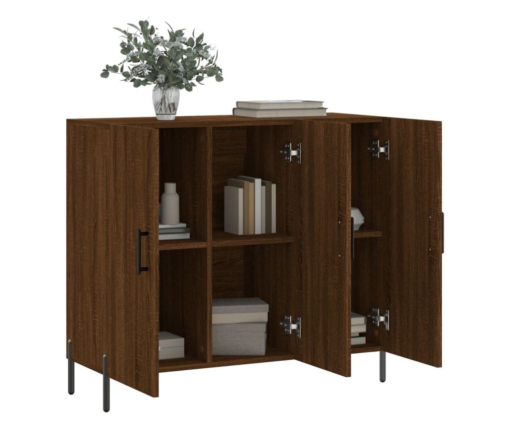 Komoda, smeđi hrast, 90x34x80 cm, kompozitno drvo - 4