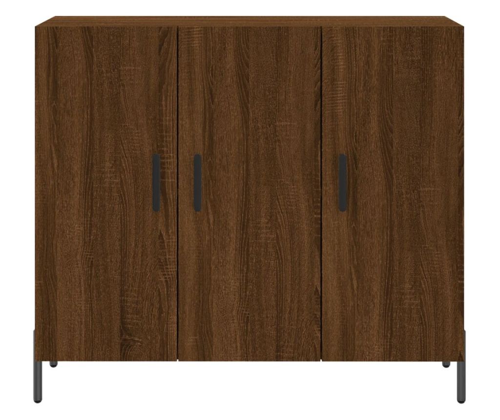 Komoda, smeđi hrast, 90x34x80 cm, kompozitno drvo - 6