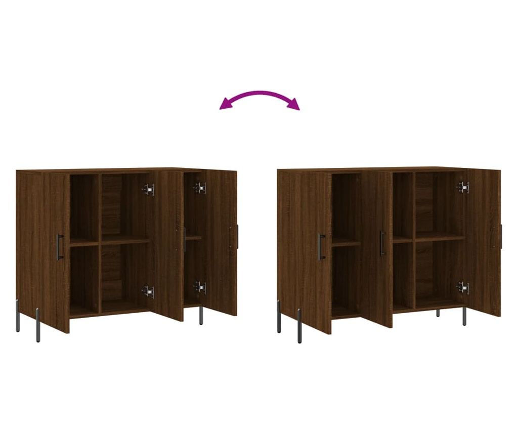 Komoda, smeđi hrast, 90x34x80 cm, kompozitno drvo - 9