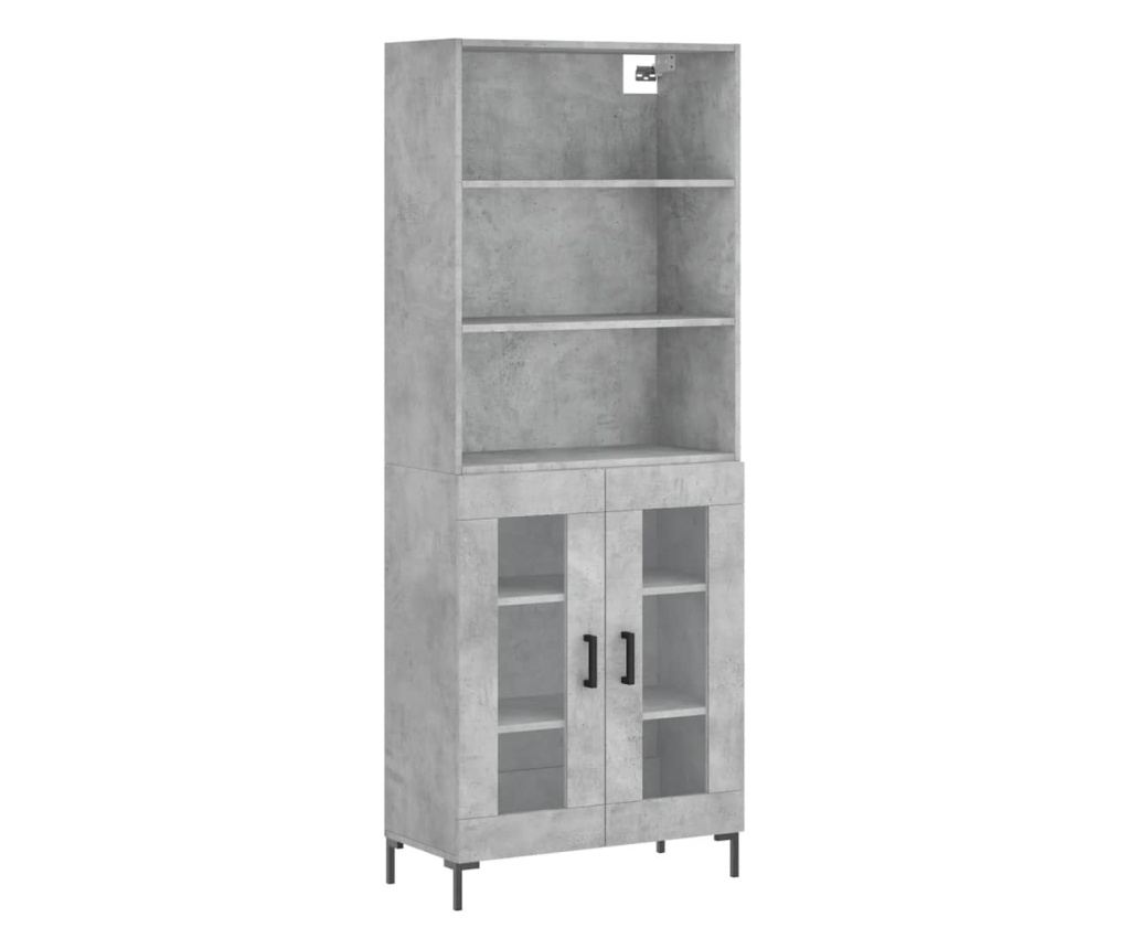 Visoki ormar, betonsko siva, 69,5x34x180 cm, konstruirano drvo - 2