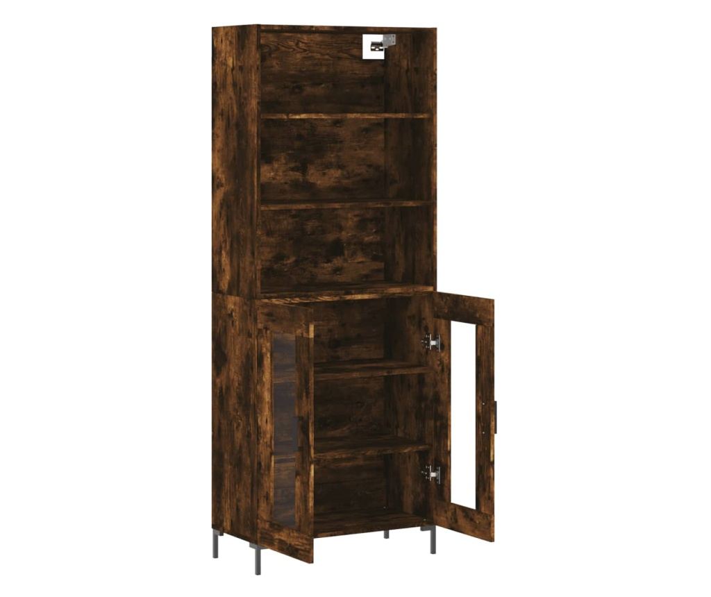 Visoka ormar, dimljeni hrast, 69,5x34x180, kompozitno drvo - 4