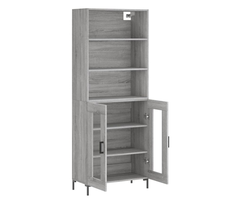 Visoka ormar, siva sonoma, 69,5x34x180 cm, kompozitno drvo - 4
