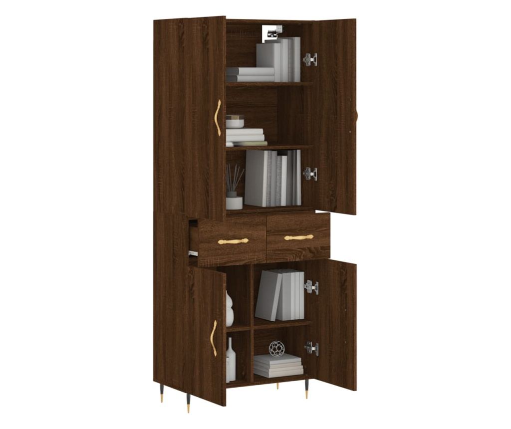 Visoka ormar, smeđi hrast, 69,5x34x180 cm, kompozitno drvo - 3