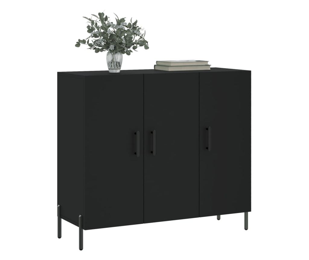 Komoda, crna, 90x34x80 cm, kompozitno drvo - 3