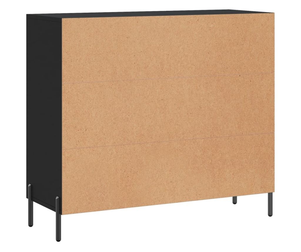 Komoda, crna, 90x34x80 cm, kompozitno drvo - 8