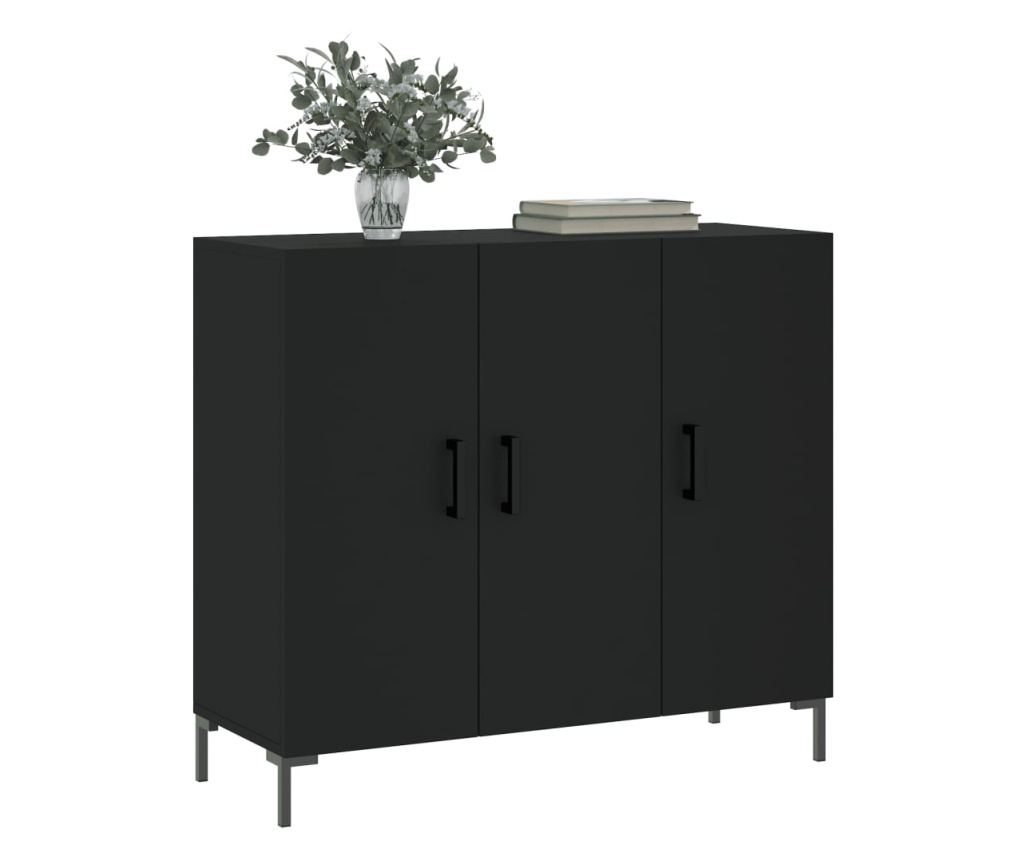 Konzola, crna, 90x34x80 cm, kompozitno drvo - 3