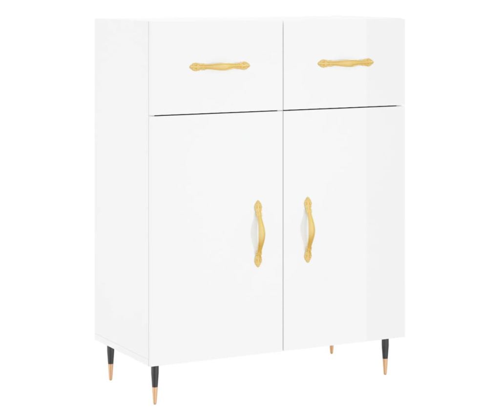 Visoka ormar, bijela visokog sjaja, 69,5x34x180 cm, kompozitno drvo - 7