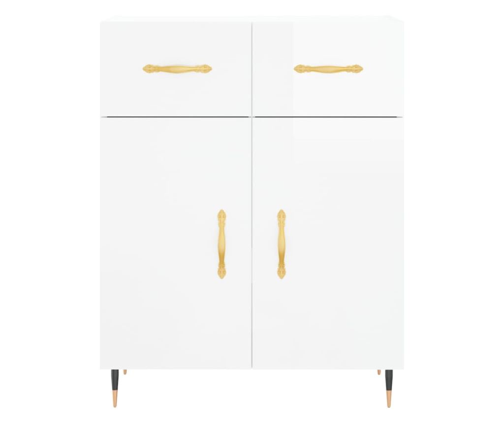 Visoka ormar, bijela visokog sjaja, 69,5x34x180 cm, kompozitno drvo - 8