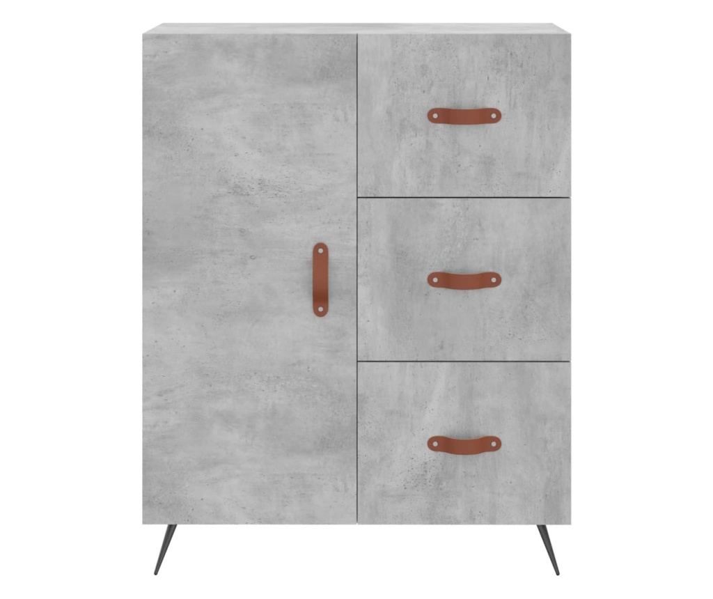 Komoda, betonsko siva, 69,5x34x90 cm, kompozitno drvo - 5