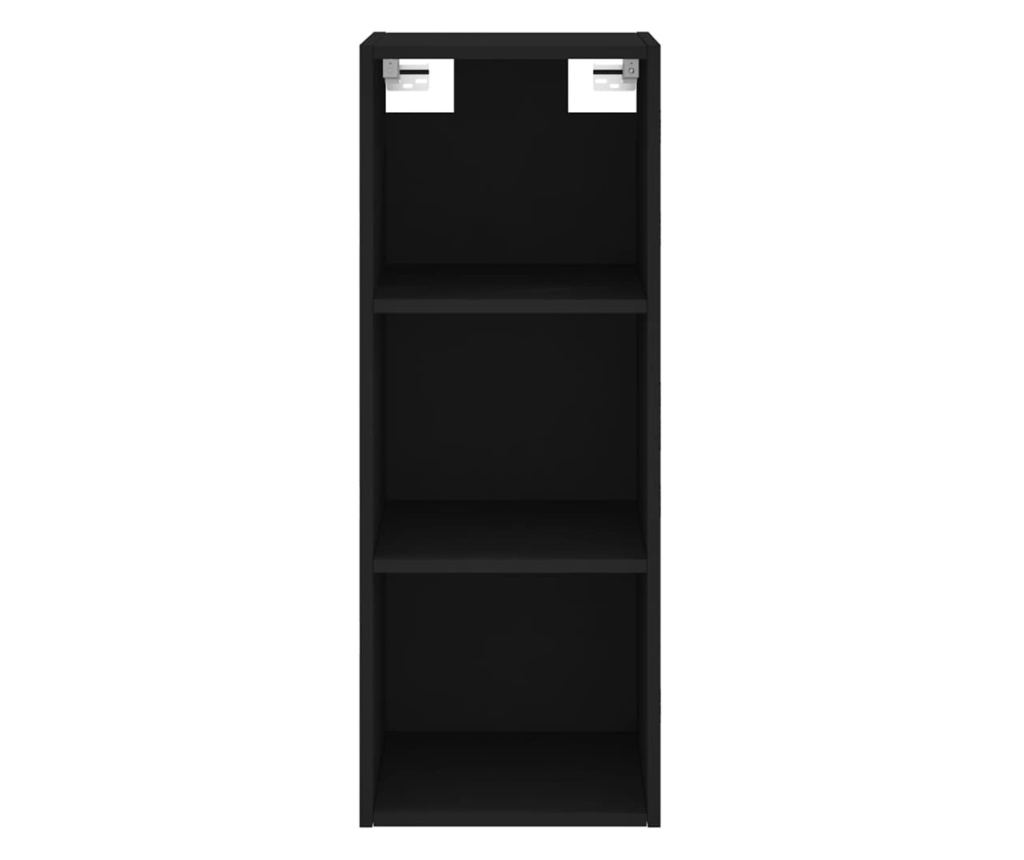 Visoka crna vitrina, 34,5x34x180 cm, obrađeno drvo - 6