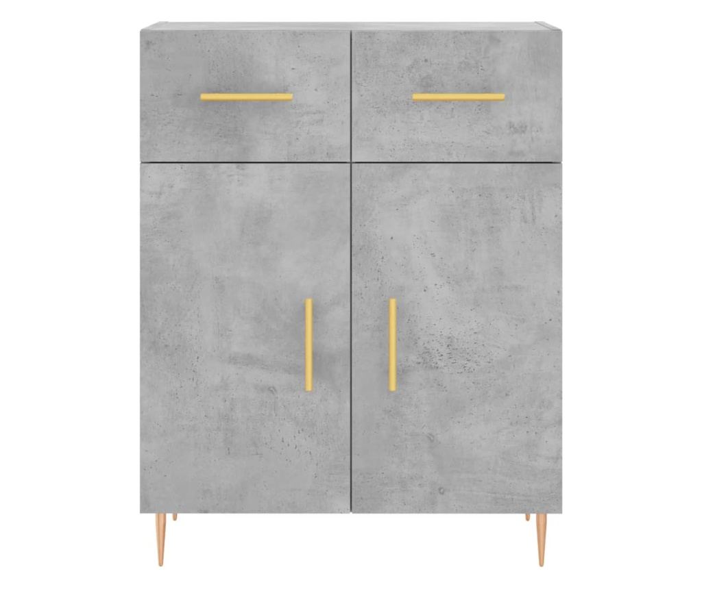 Visoki ormar, betonsko siva, 69,5x34x180 cm, kompozitno drvo - 8